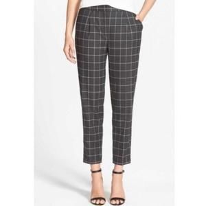 Trouve Women’s Cropped Grid Pants Size Zero Color Gray White